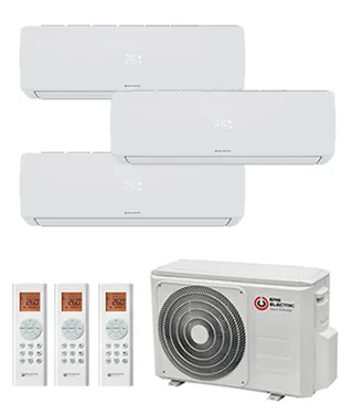 EAS Electric Multisplit 3x1 · ML: unidad interior, unidad exterior y mando