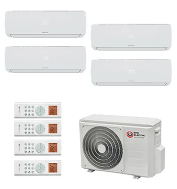 EAS Electric Multisplit 4x1 · ML: unidad interior, unidad exterior y mando