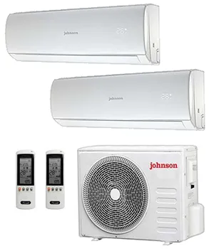 Johnson Multisplit 2x1 · JFM: unidad interior, unidad exterior y mando