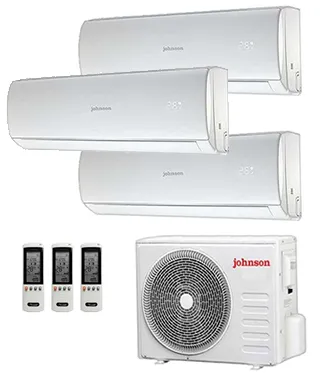 Johnson Multisplit 3x1 · JFM: unidad interior, unidad exterior y mando