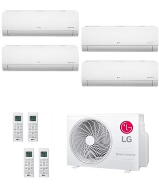 LG Multisplit 4x1: unidad interior, unidad exterior y mando
