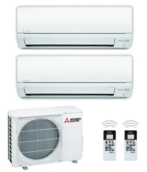 Mitsubishi Electric Multisplit 2x1 · MXZ-HA: unidad interior, unidad exterior y mando