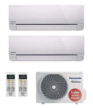 Panasonic Multisplit 2x1: unidad interior, unidad exterior y mando