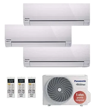 Panasonic Multisplit 3x1: unidad interior, unidad exterior y mando