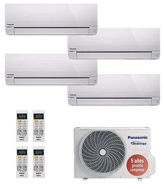 Panasonic Multisplit 4x1: unidad interior, unidad exterior y mando