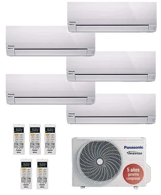 Panasonic Multisplit 5x1: unidad interior, unidad exterior y mando