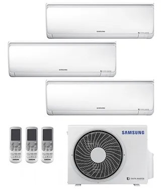 Samsung Multisplit 3x1: unidad interior, unidad exterior y mando
