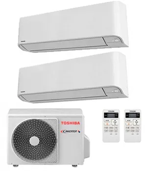 Toshiba Multisplit 2x1: unidad interior, unidad exterior y mando
