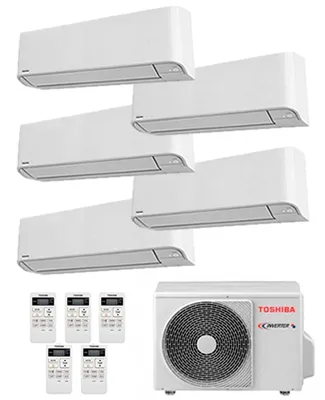 Toshiba Multisplit 5x1: unidad interior, unidad exterior y mando